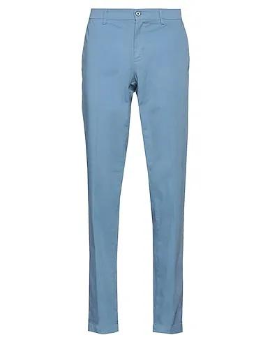 Light blue Plain weave Casual pants