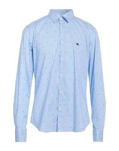 Light blue Plain weave Checked shirt