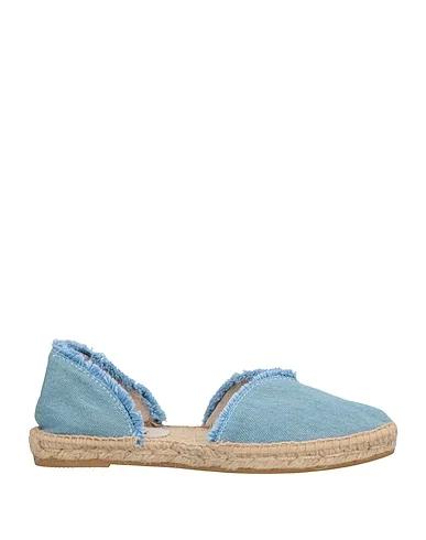 Light blue Plain weave Espadrilles