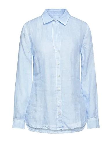 Light blue Plain weave Linen shirt
