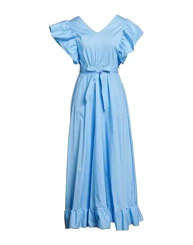 Light blue Plain weave Long dress