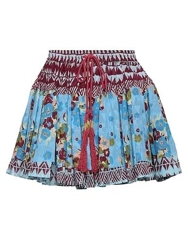 Light blue Plain weave Mini skirt