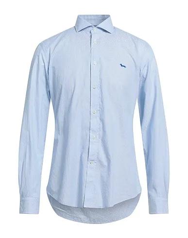 Light blue Plain weave Patterned shirt