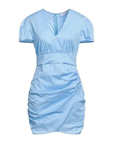 Light blue Plain weave Short dress