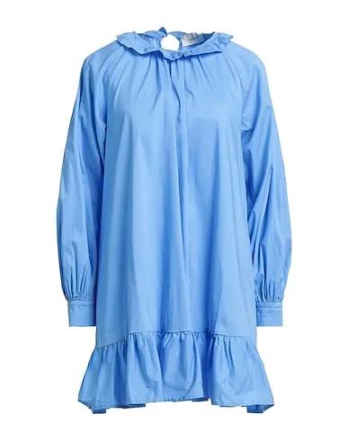 Light blue Plain weave Short dress