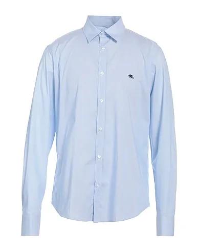 Light blue Plain weave Striped shirt