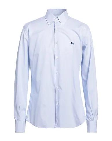Light blue Plain weave Striped shirt
