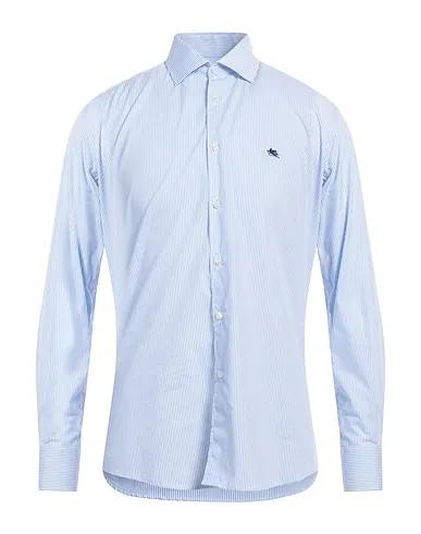 Light blue Plain weave Striped shirt