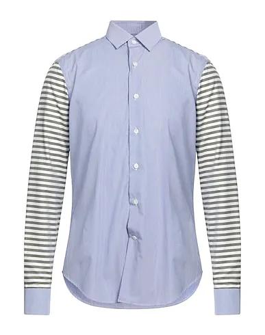 Light blue Plain weave Striped shirt