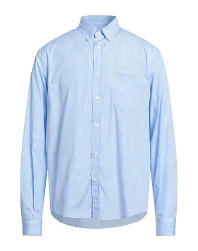 Light blue Plain weave Striped shirt