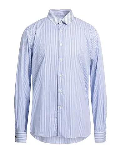 Light blue Plain weave Striped shirt