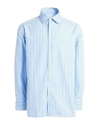 Light blue Poplin Checked shirt