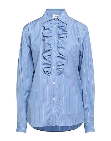 Light blue Poplin Patterned shirts & blouses