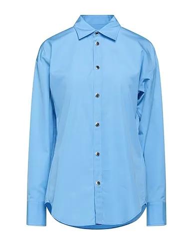 Light blue Poplin Solid color shirts & blouses