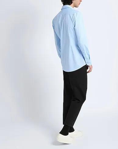 Light blue Poplin Striped shirt