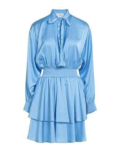 Light blue Satin Short dress