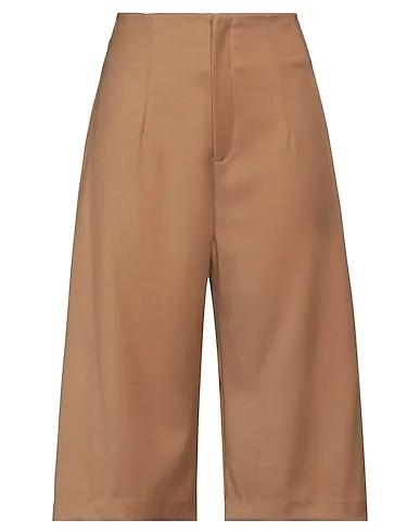 Light brown Gabardine Cropped pants & culottes