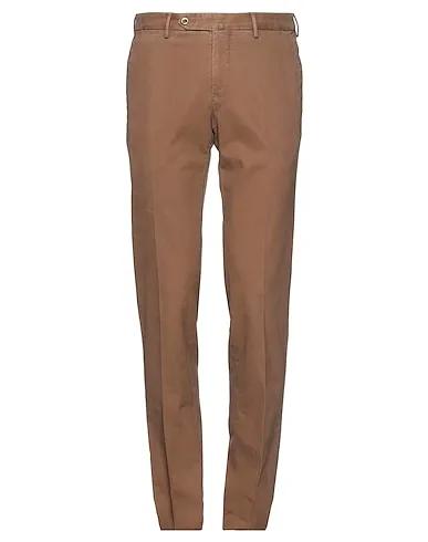 Light brown Plain weave Casual pants
