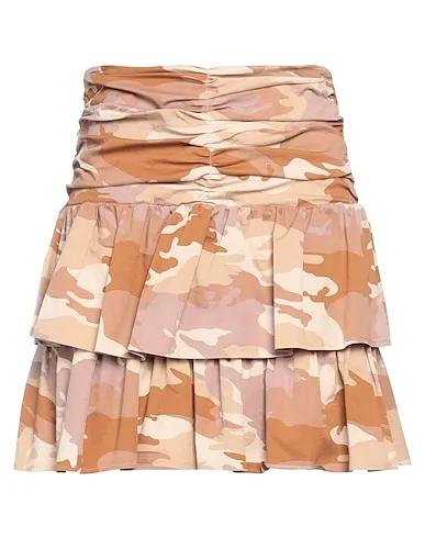 Light brown Plain weave Mini skirt