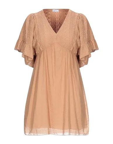 Light brown Plain weave Short dress