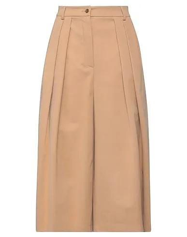 Light brown Velvet Cropped pants & culottes