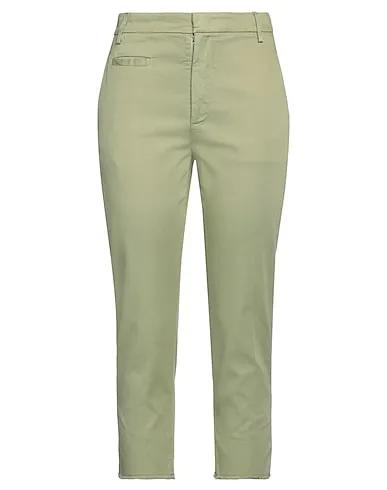 Light green Canvas Cropped pants & culottes