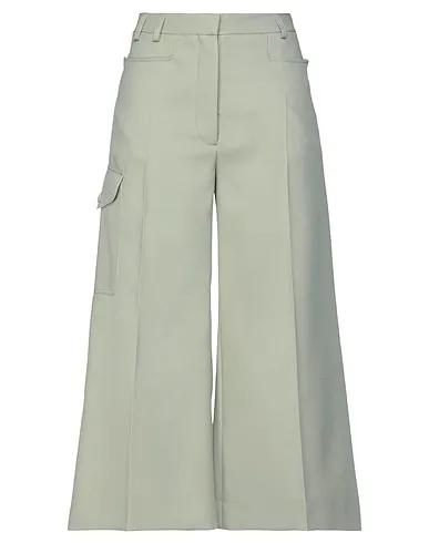 Light green Cotton twill Cropped pants & culottes