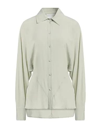 Light green Crêpe Solid color shirts & blouses