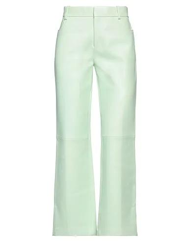 Light green Leather Casual pants