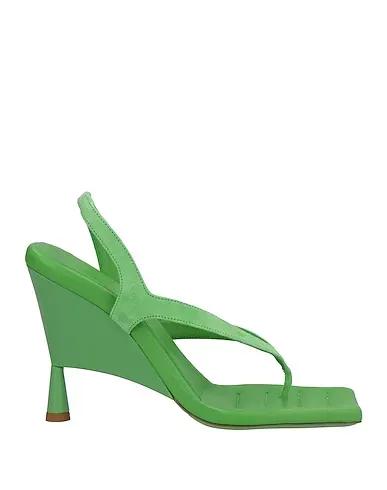 Light green Leather Flip flops