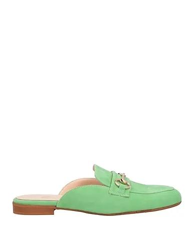 Light green Leather Mules and clogs