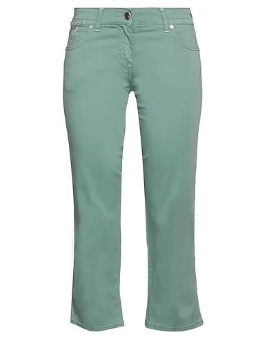 Light green Plain weave Cropped pants & culottes