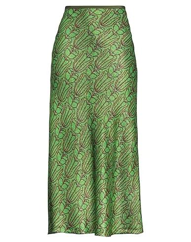Light green Plain weave Maxi Skirts