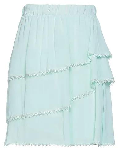 Light green Plain weave Mini skirt