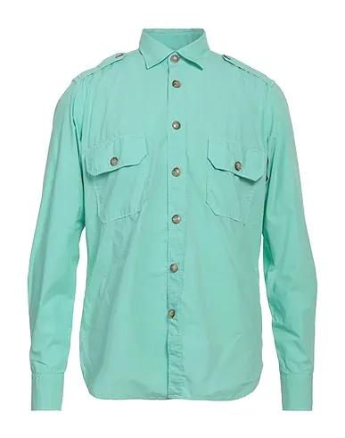 Light green Plain weave Solid color shirt