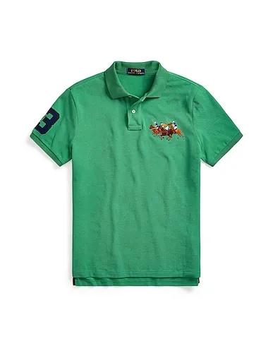 Light green Polo shirt CUSTOM SLIM FIT TRIPLE-PONY POLO SHIRT
