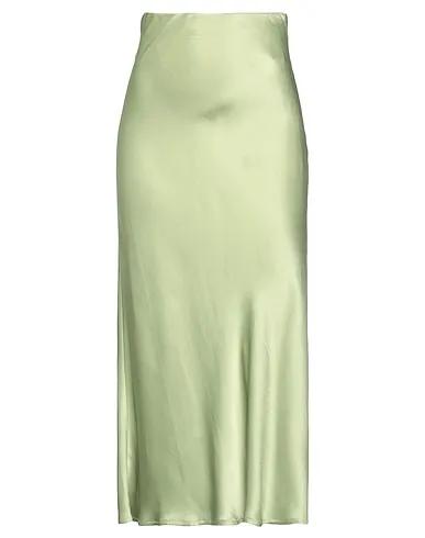 Light green Satin Midi skirt