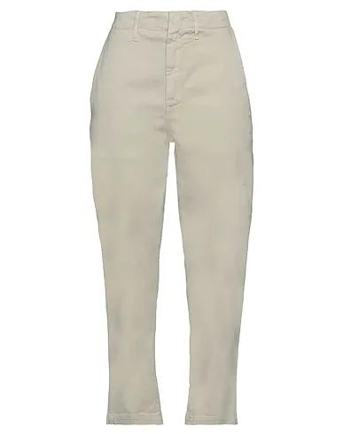 Light grey Cotton twill Casual pants