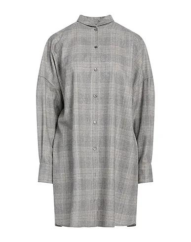 Light grey Flannel Patterned shirts & blouses