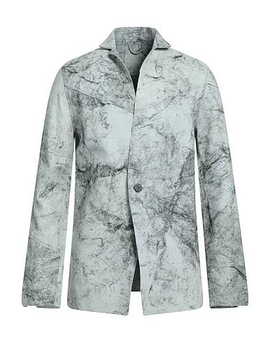 Light grey Leather Full-length jacket