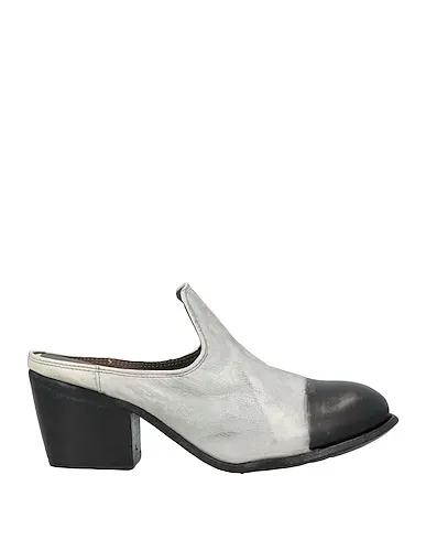 Light grey Leather Mules and clogs