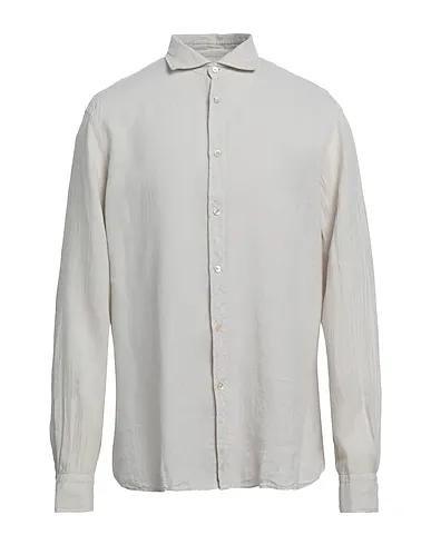 Light grey Plain weave Linen shirt