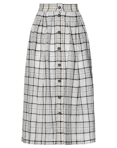 Light grey Plain weave Midi skirt