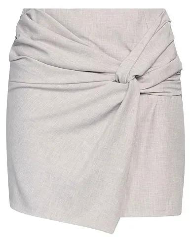 Light grey Plain weave Mini skirt