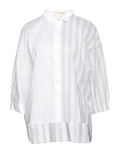 Light grey Plain weave Patterned shirts & blouses