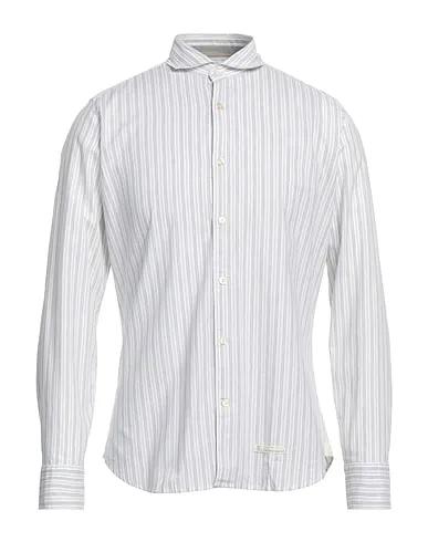 Light grey Plain weave Striped shirt