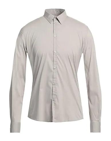 Light grey Poplin Solid color shirt