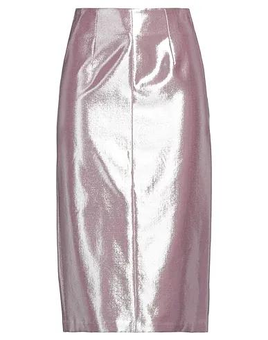 Light pink Cotton twill Midi skirt