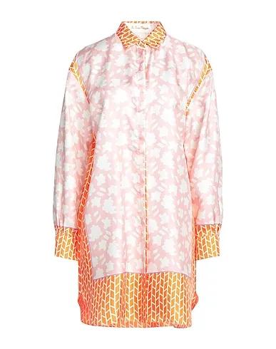Light pink Cotton twill Patterned shirts & blouses