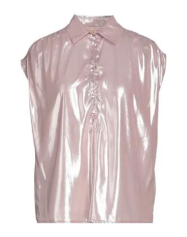 Light pink Crêpe Solid color shirts & blouses